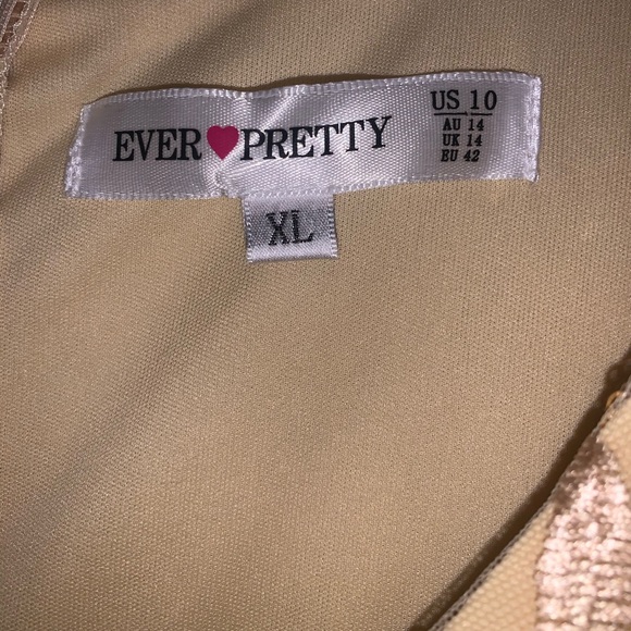 GOLD/BEIGE FLORAL DRESS SHORT SLEEVES XL - Picture 3 of 6